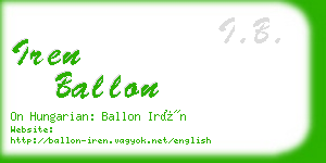 iren ballon business card